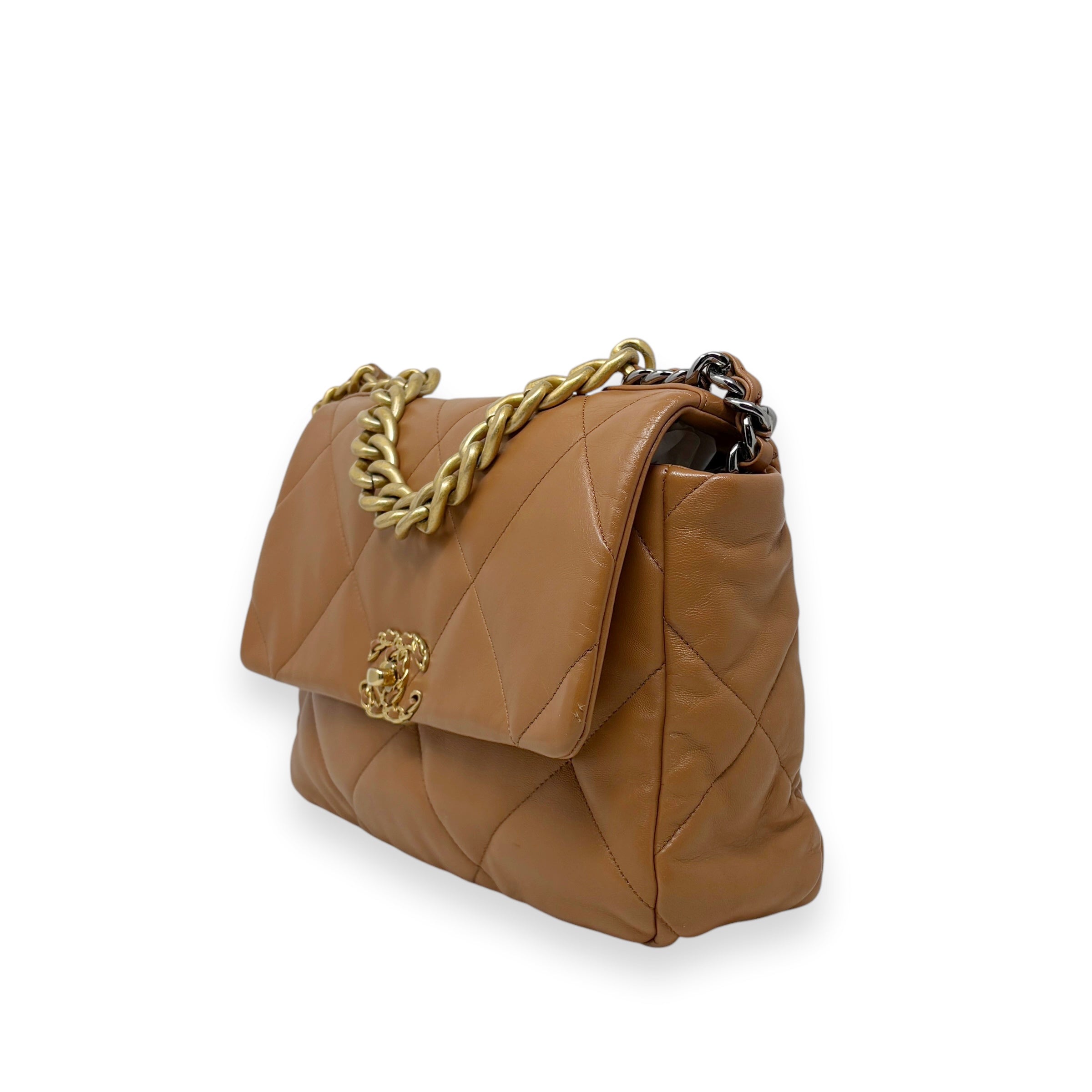 Chanel Caramel Large 19 Flap Bag - Luxury Designer Handbag for Women | Perfect for Everyday Use, Work & Special Occasions