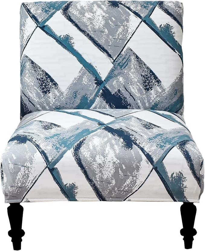 Stretch Armless Accent Chair Slipcover - Printed Slipper Chair Cover with Elastic Bottom, Furniture Protector for Living Room, Dining Room & Hotel Use (Color: #1, Size: 1pc) | Perfect for Home Decor, Guest Seating & Space Saving Solutions