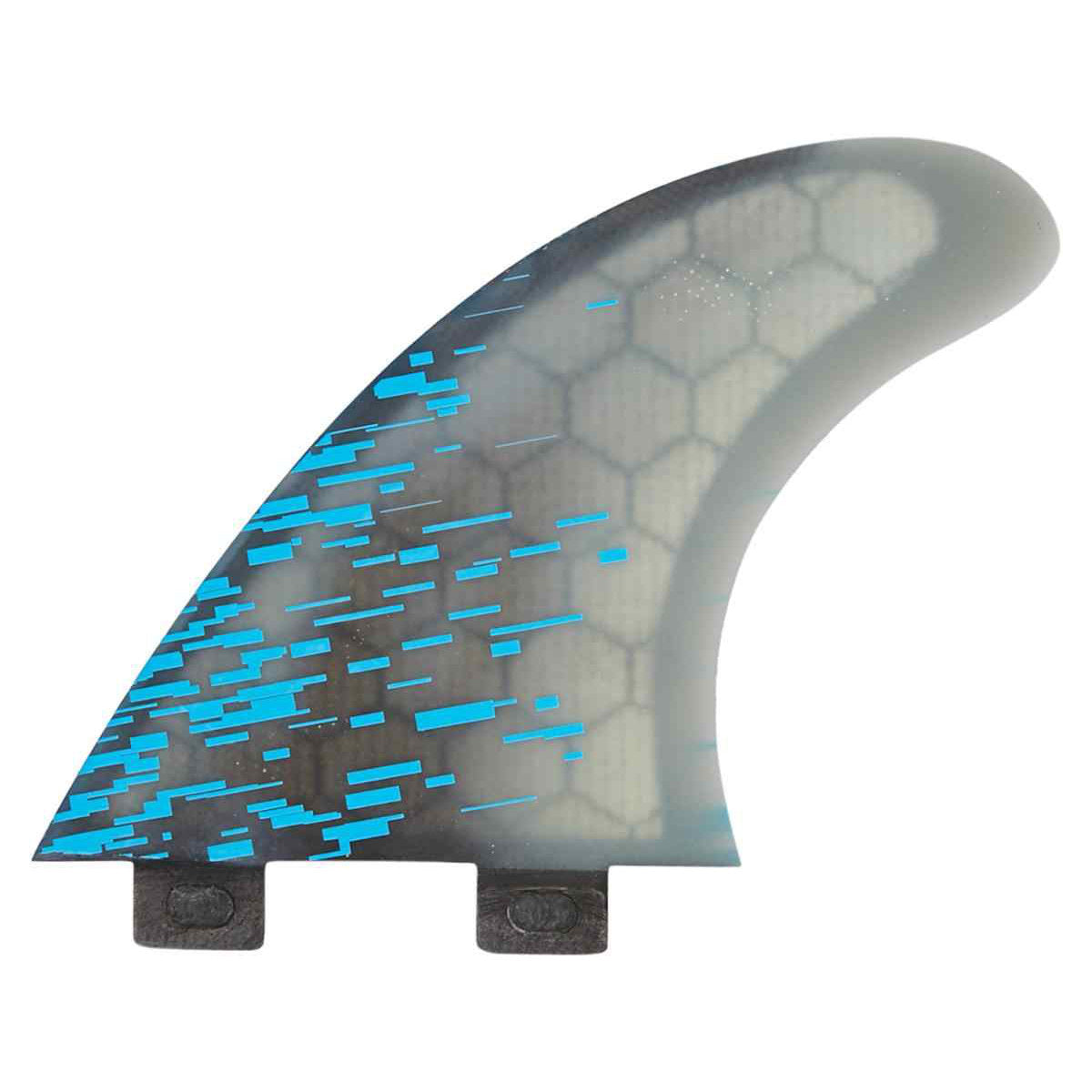 FCS THRUSTER PC Smoke Tri 2 Tab Medium Surfboard Fin - Blue Smoke - High Performance for Small to Medium Waves - Perfect for Shortboards and Performance Surfing