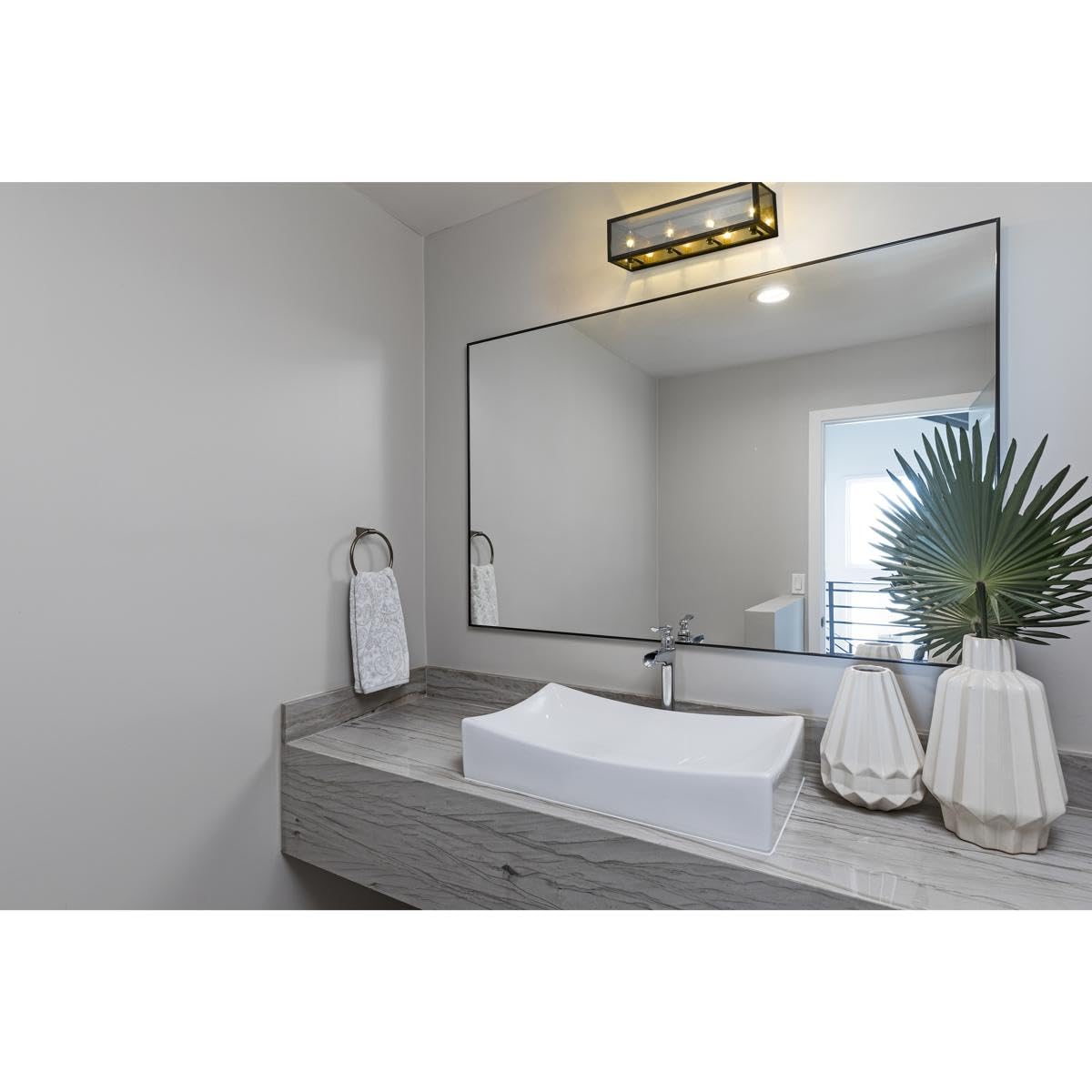 Z-Lite 4-Light Vanity Light Fixture 802-4V-MC in Charcoal Finish - Perfect for Bathroom, Dressing Room & Makeup Area Lighting