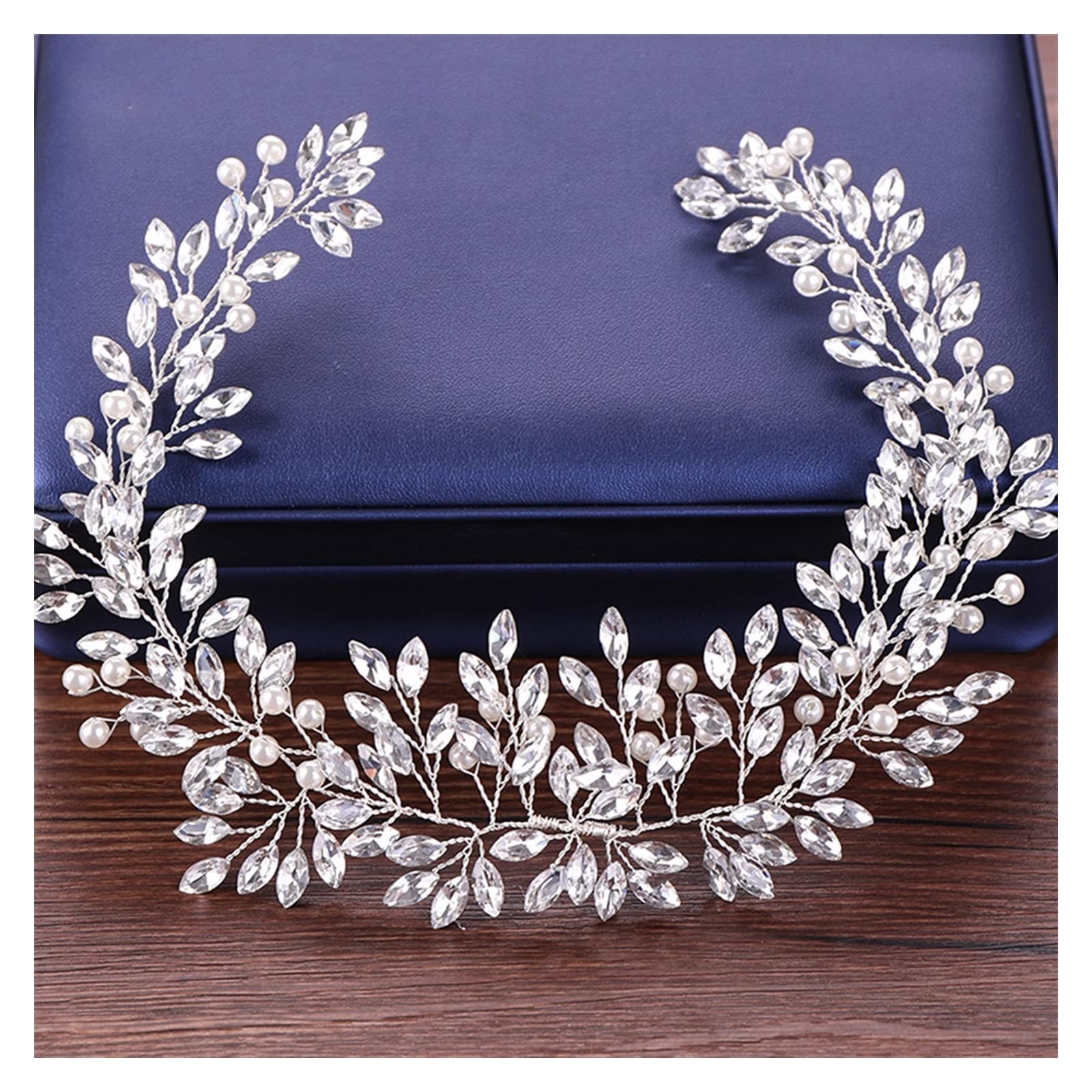 AGOUNOD Rhinestone Wedding Headband - Silver Bridal Hair Accessory with Pearls for Bride, Bridesmaids, Flower Girls | Perfect for Weddings, Prom, Parties & Special Occasions