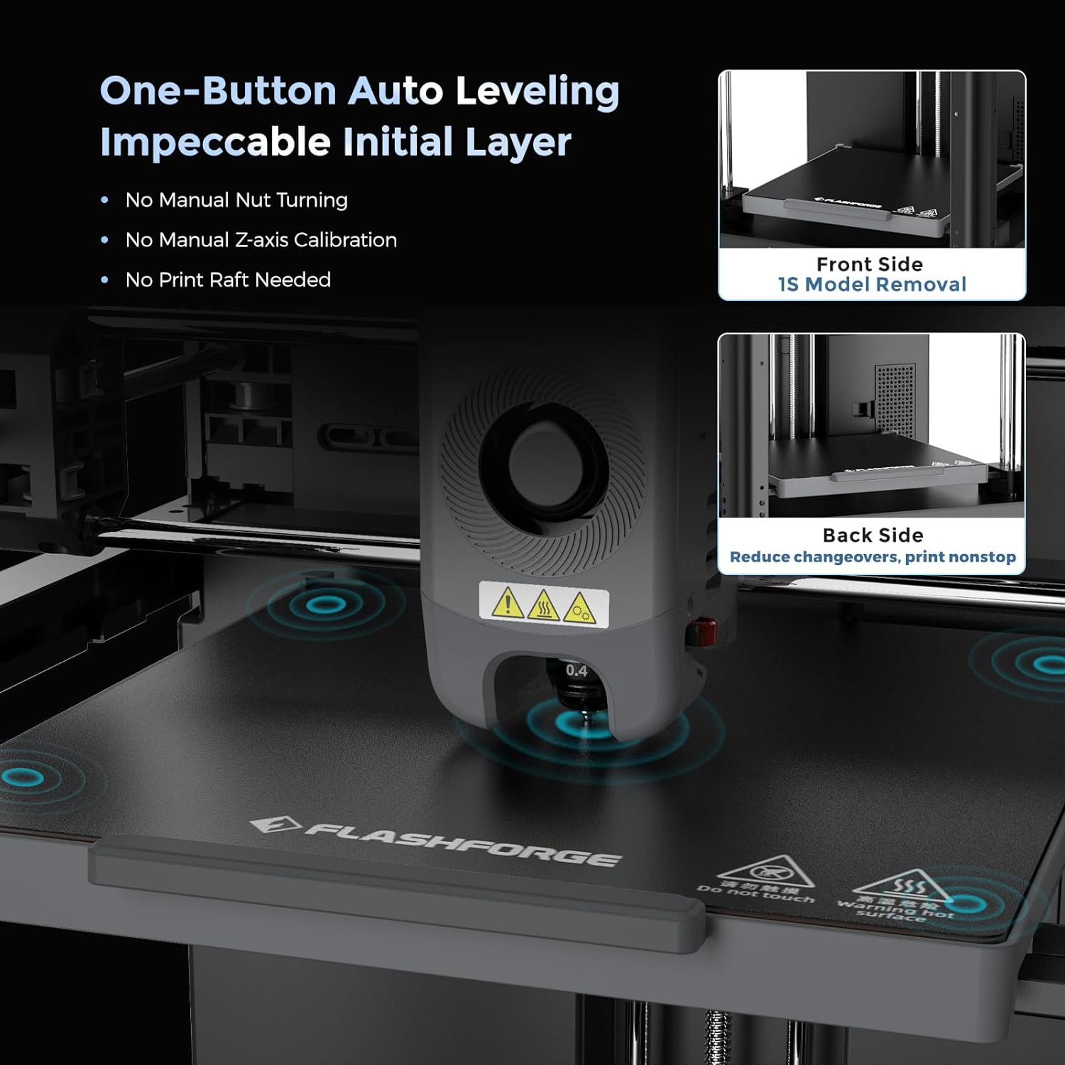 Flashforge Adventurer 5M 3D Printer - Auto Leveling, 600mm/s High Speed, 280°C Direct Extruder, 3S Detachable Nozzle, Core XY Metal Structure, 220x220x220mm Build Volume - Perfect for Home DIY, Prototyping & Educational Projects