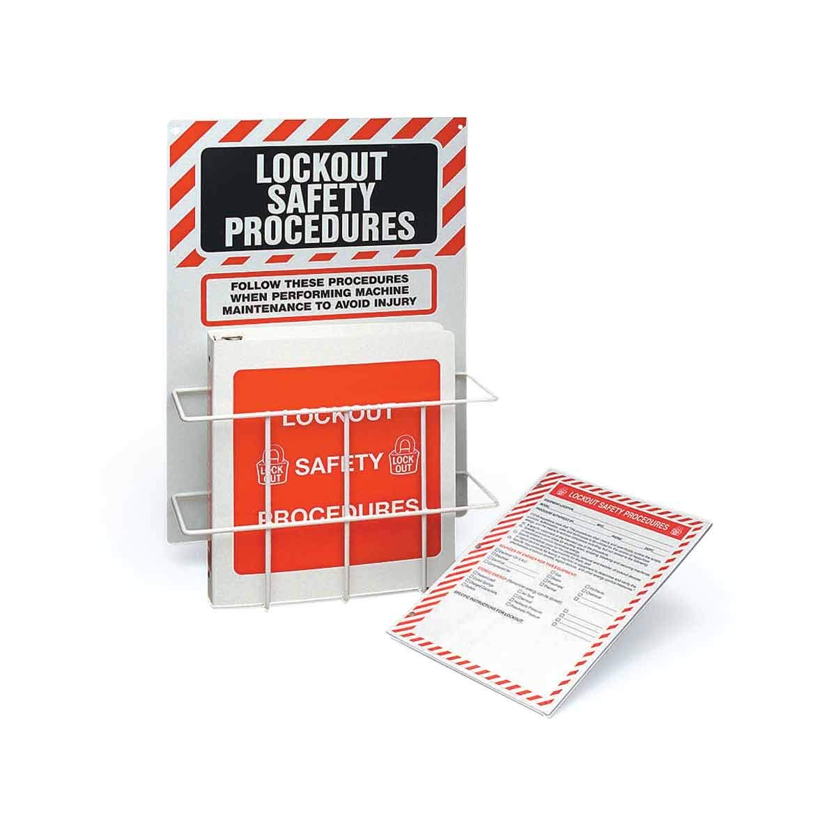 Brady Lockout Procedure Station with Binder and Forms - 25 Pack | OSHA Compliant Safety Equipment for Workplace Lockout Tagout (LOTO) Procedures