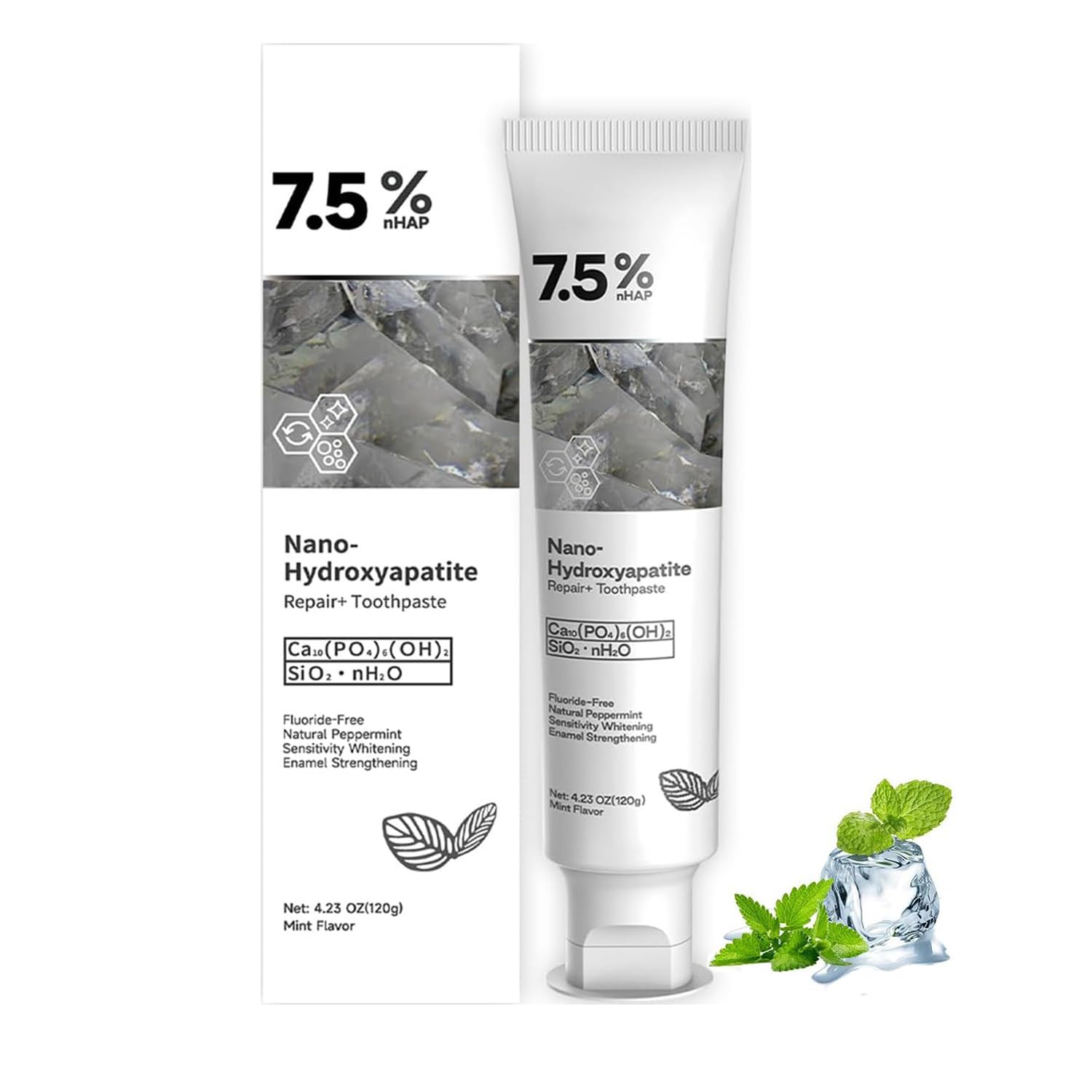Hydroxyapatite Toothpaste for Sensitive Teeth - Advanced Enamel Protection & Repair, Gentle Whitening Formula, Fresh Breath, Deep Cleaning Care - Ideal for Daily Oral Hygiene & Teeth Whitening Routine