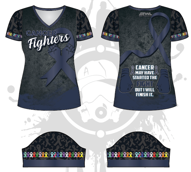 Cancer Fighters Women's Jersey - Comfortable & Inspirational Apparel for Survivors & Supporters - Perfect for Fundraisers, Walks & Awareness Events