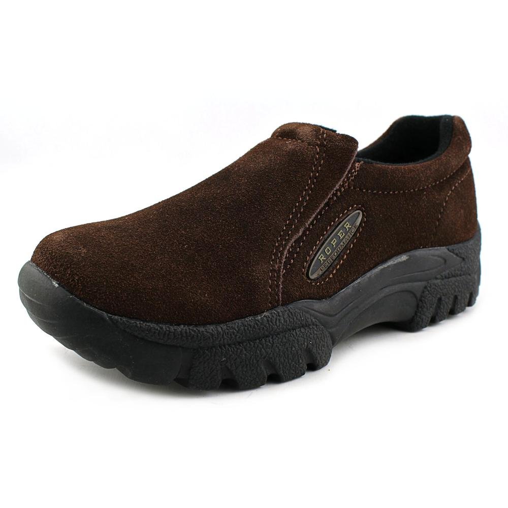ROPER Men's Slip-On Work Safety Shoes - Brown Leather Non-Slip Work Boots for Construction, Warehouse & Outdoor Jobs