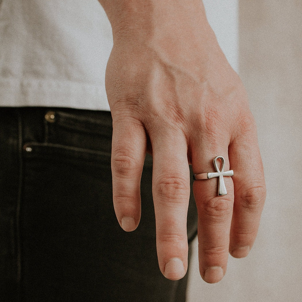 Sterling Silver Ankh Ring - Ancient Egyptian Symbol of Life & Protection - Perfect for Spiritual Jewelry, Gifts & Everyday Wear