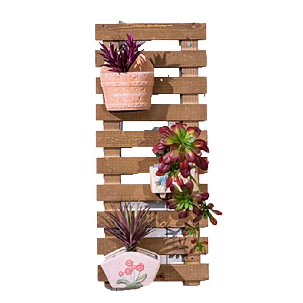 GZHENH Wall Planter - 2 Pack Brown Wall Mounted Plant Stand Ladder for Indoor Garden, Balcony Decor - 25x60cm Hanging Flower Shelf for Succulents, Herbs & Small Plants - Perfect for Home, Office & Apartment Decor