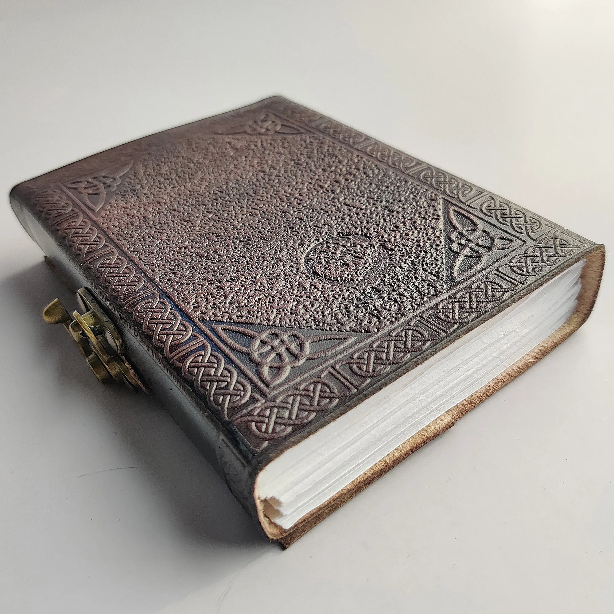 Hand Painted Sacred Tree of Life Leather Journal - Spiritual Diary & Travel Notebook for Meditation, Yoga, and Gift Giving
