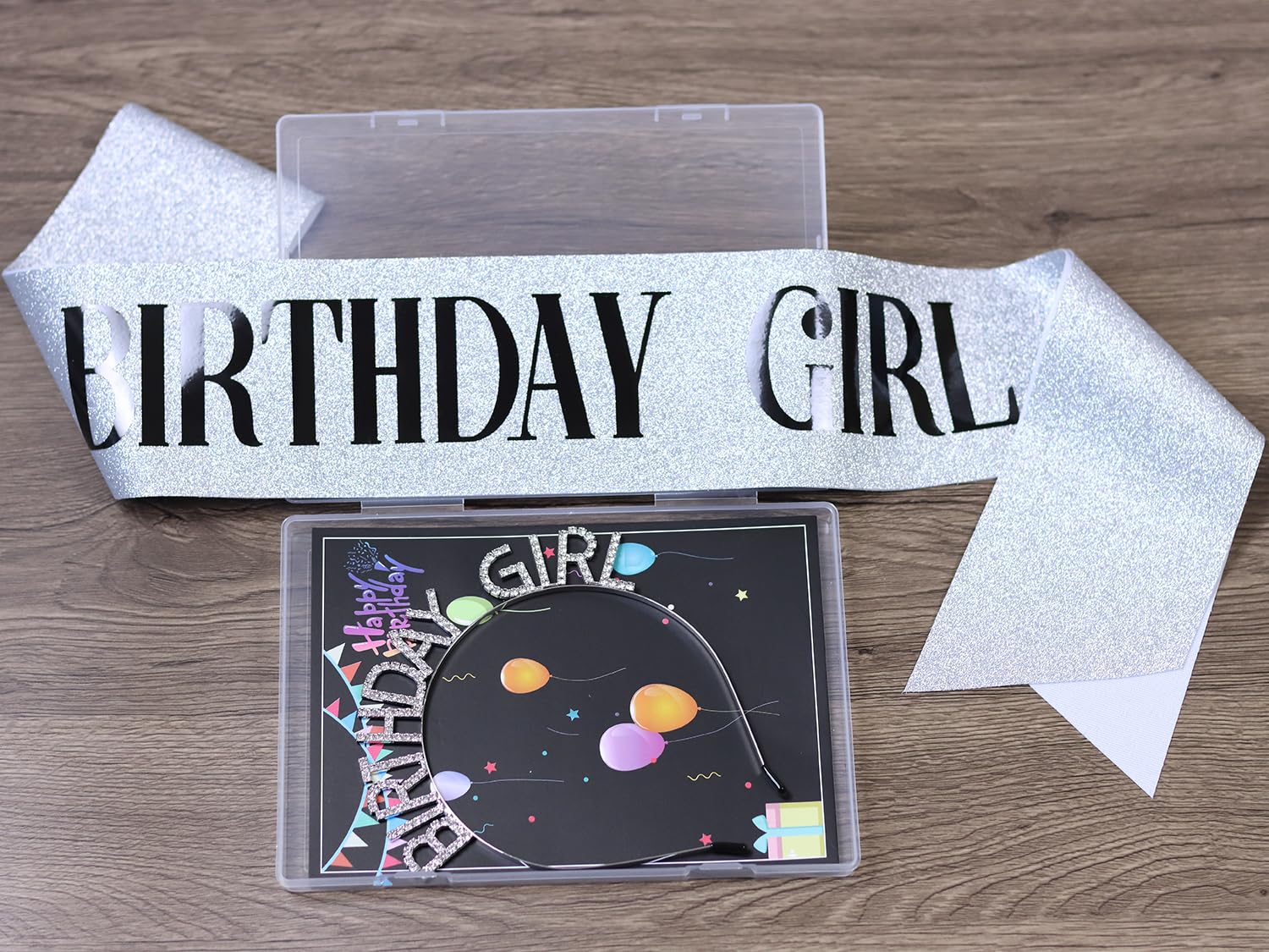 Silver Birthday Headband for Women & Girls - Elegant Birthday Girl Sash & Crown Set - Perfect Birthday Gift for Her - Happy Birthday Cake Topper - Party Decor Accessories - Ideal for Birthday Parties, Bridal Showers & Special Celebrations