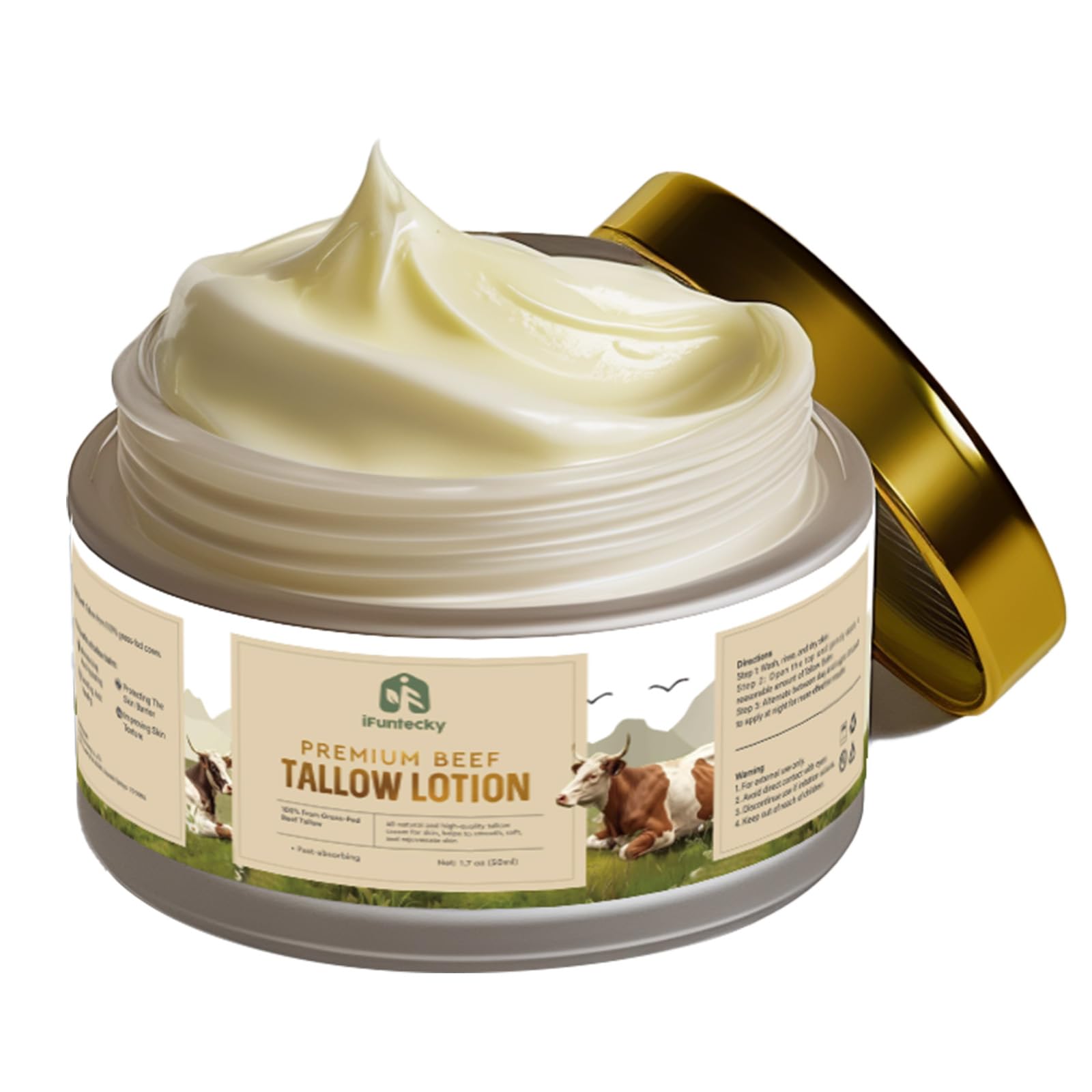 Natural Tallow Face Moisturizer & Balm for Smooth Skin - Reduce Redness & Cracks | Daily Skincare