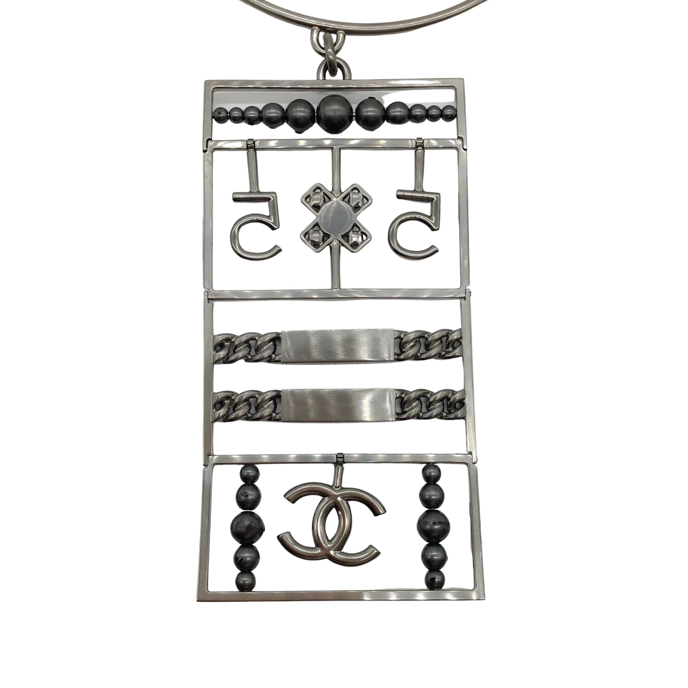 Chanel 2015 Vintage Choker Necklace with Bib - Elegant Pearl & Crystal Statement Piece for Women | Perfect for Evening Parties, Weddings & Special Occasions