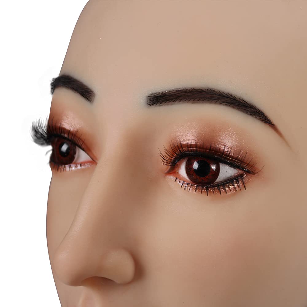 YIQI Realistic Silicone Male to Female Head Mask - Handmade Transgender & Crossdresser Costume Accessory for Cosplay, Halloween, and Theater Performances