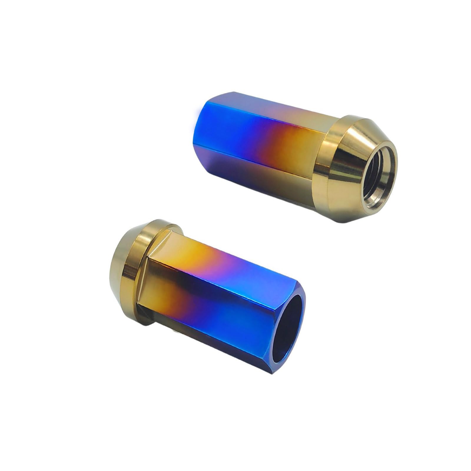 Rison Titanium Open End Lug Nuts M12/M14 - Burnt Blue/Red/Original Finish - Ultra Lightweight Racing Lug Nuts (20 PCS/Set, M14x1.5, Burnt Blue) - Perfect for Car Racing, Automotive Upgrades & Performance Vehicles
