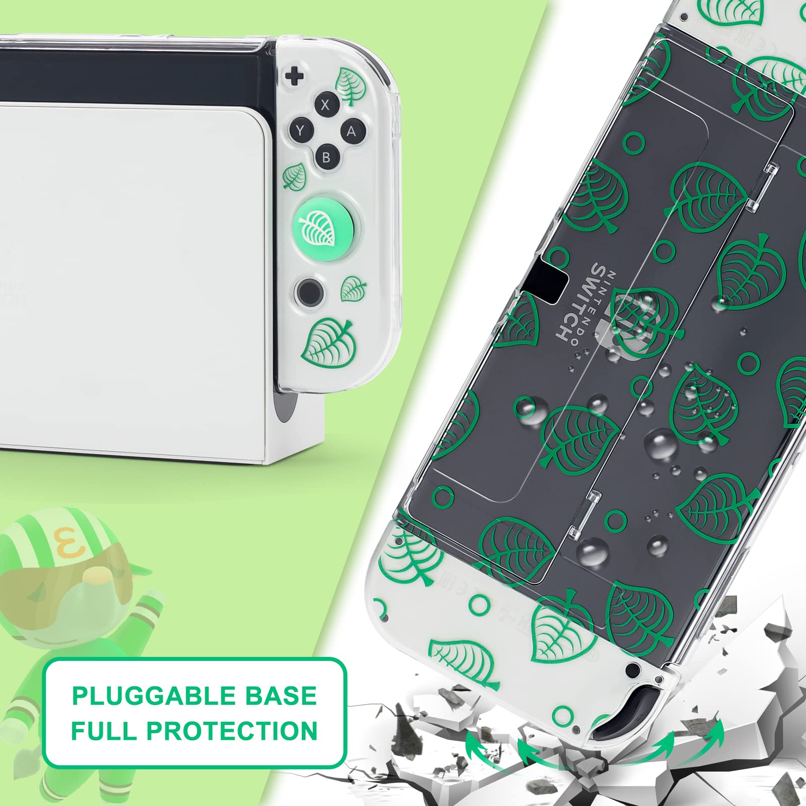 BRHE Protective Case for Nintendo Switch OLED - Animal Crossing Travel Carrying Case with Accessories Kit - Portable Gaming Storage for Travel & Home Use