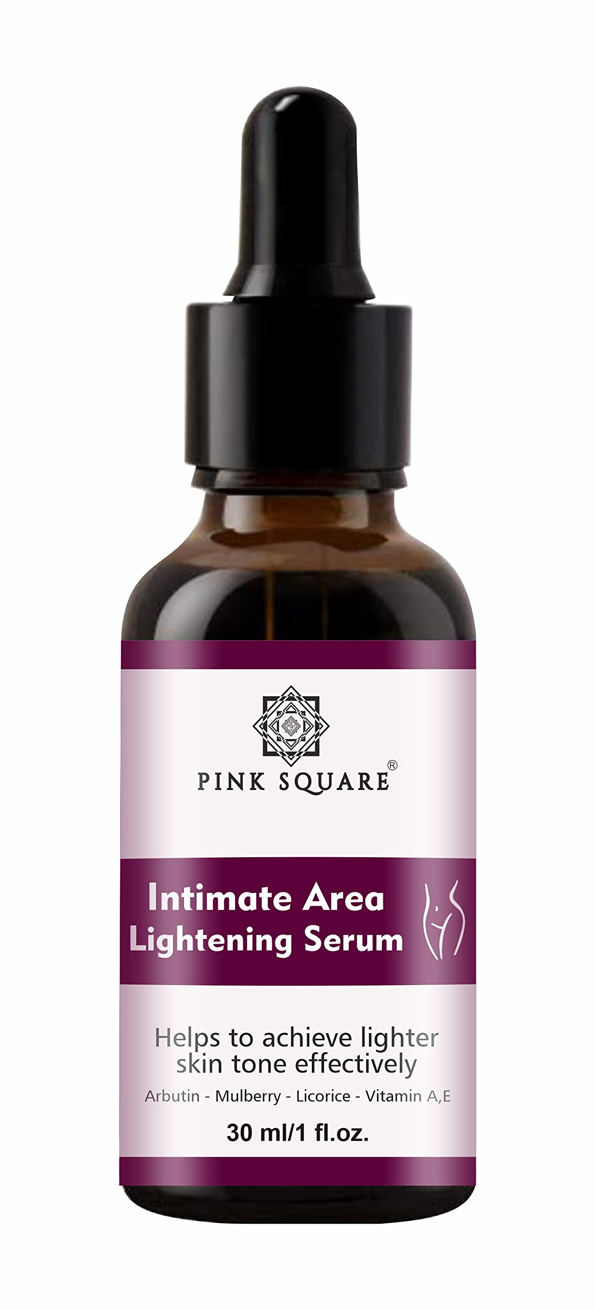 Pink Square Intimate Lightening Serum for Underarms, Inner Thighs, Knees & Bikini Area - 30ml Skin Brightening Cream for Women - Dark Spot Corrector for Sensitive Areas - Perfect for Daily Use & Post-Waxing Care