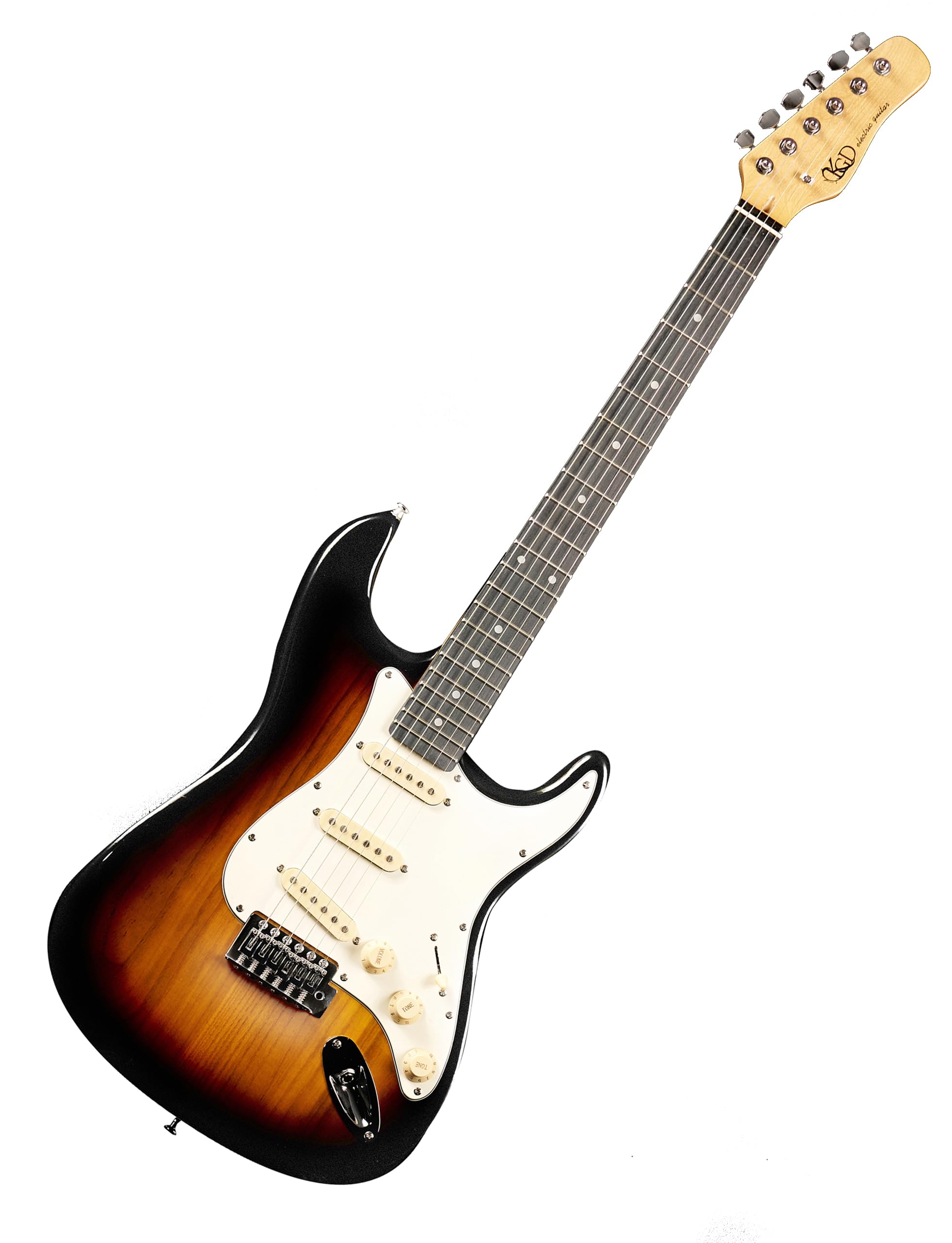KGD Electric Guitar with Sycamore Body, Carbonized Maple Neck & Rosewood Fingerboard - 6-String Solid Electric Guitar with S-S-S Pickups & Six-Point Tremolo Bridge | Perfect for Rock, Blues & Stage Performances