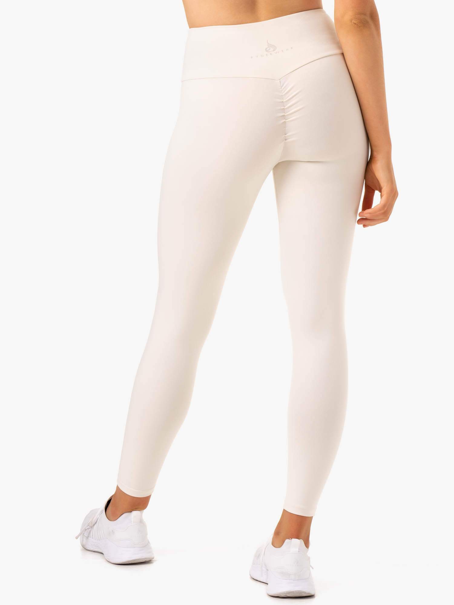 High Waisted Scrunch Butt Lifting Leggings for Women - Ivory - Tummy Control Workout Yoga Pants - Perfect for Gym, Running & Lounge Wear
