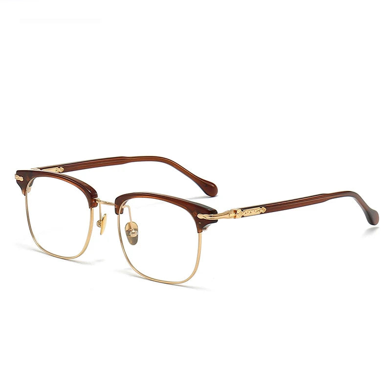Stylish Unisex Black Titanium Acetate Square Full Rim Eyeglasses M2049 - Perfect for Work, Reading & Fashion Accessories