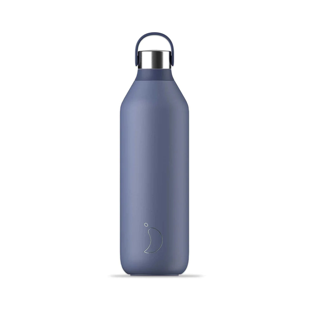 Chilly's Series 2 1L Reusable Water Bottle - Whale Blue | Insulated Stainless Steel Flask for Gym, Hiking & Everyday Use
