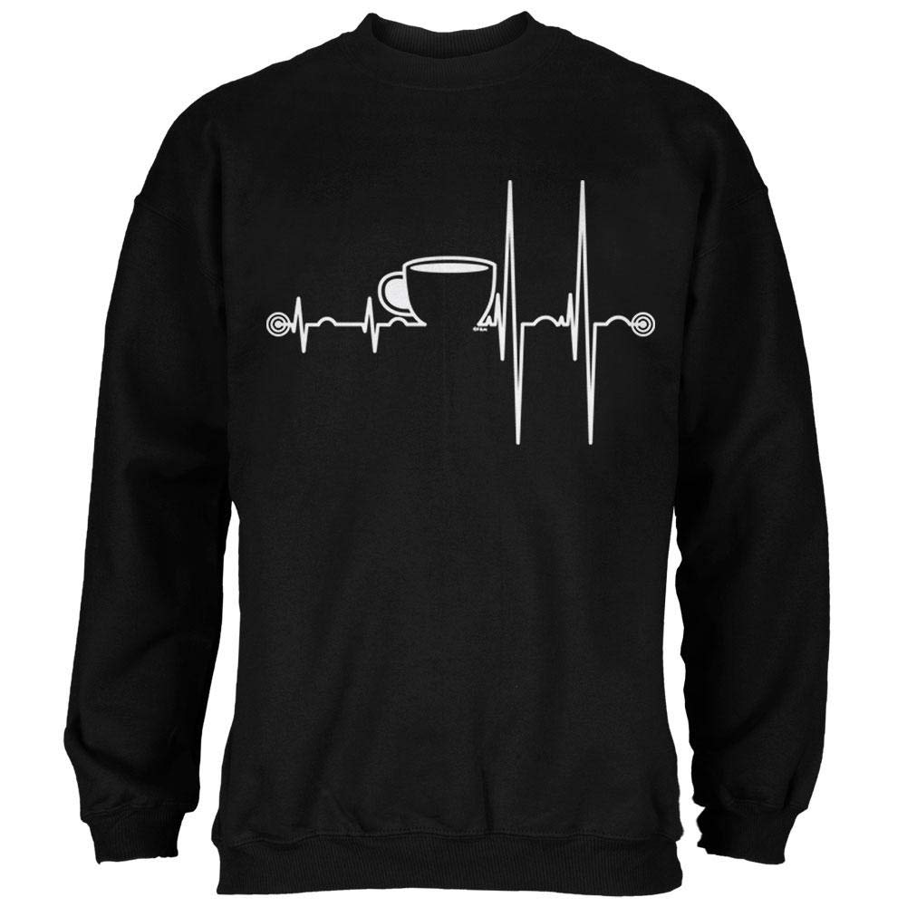 Heartbeat Coffee Cup Graphic Men's Sweatshirt - Comfortable Pullover Hoodie for Coffee Lovers, Casual Wear & Gifts
