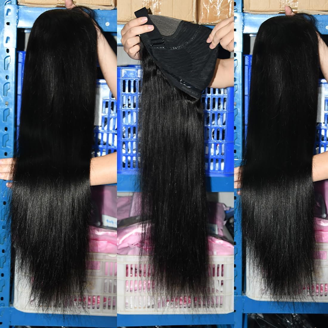 Glueless Human Hair Wig 16 Inches Straight Brazilian Virgin Hair - Pre-Cut HD Lace Wig with Bleached Knots, Natural Black Color for Women | Beginner Friendly No Glue Wig for Daily Wear, Parties & Special Occasions