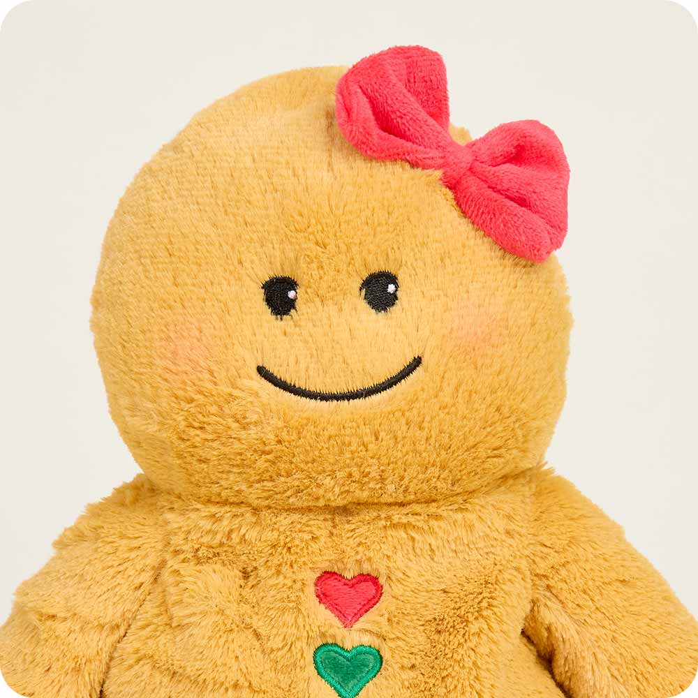 Gingerbread Girl Warmies - Microwaveable Plush Heating Pad for Kids & Adults - Perfect for Cold Weather, Stress Relief & Cozy Comfort at Home or Office