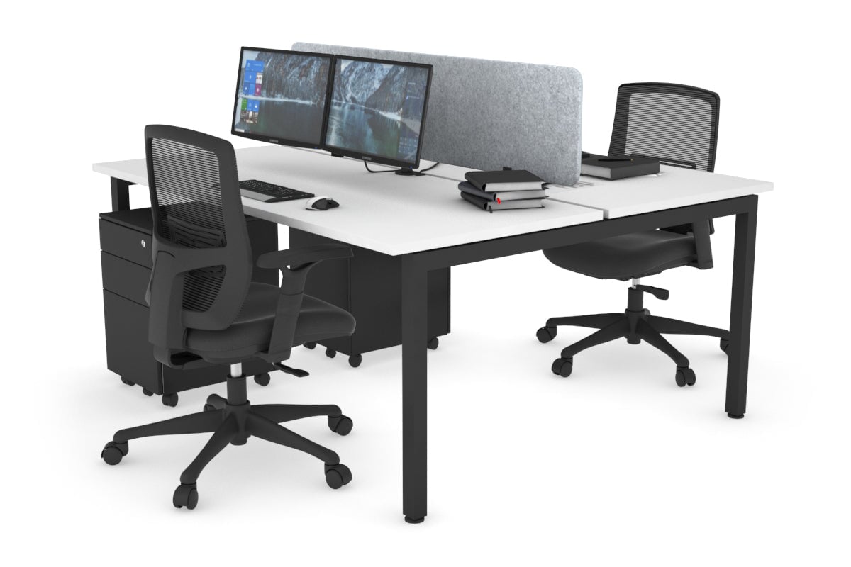 Quadro Square Legs 2 Person Office Workstation Desk [1400L x 700W] - Perfect for Collaborative Workspaces & Home Offices