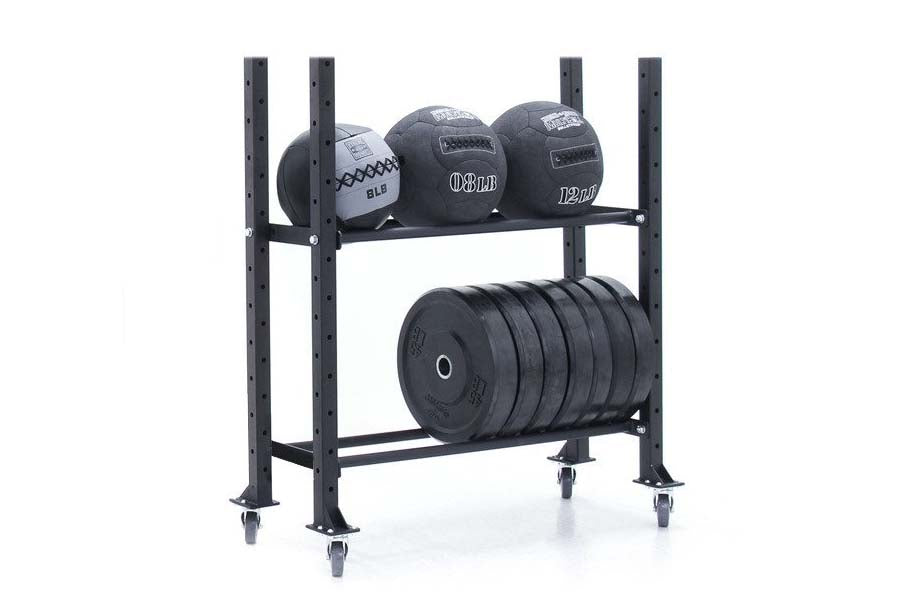 Warrior 2-Tier Multi-Use Ball and Plate Storage Rack - Organize Sports Equipment & Kitchenware - Perfect for Gym, Playroom, and Kitchen Storage