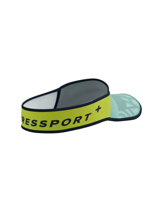 Compressport Spiderweb Ultralight Visor - Breathable Running Hat for Men & Women, Eggshell Blue/Green Sheen/Dress Blues - Perfect for Marathon, Cycling, Hiking & Outdoor Sports