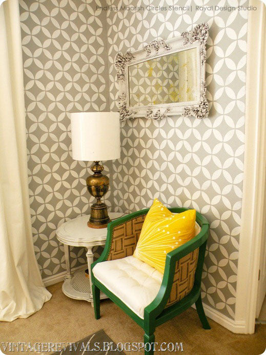 Endless Moorish Circles Moroccan Stencil - DIY Wall Art, Tile & Fabric Design Template for Home Decor and Craft Projects