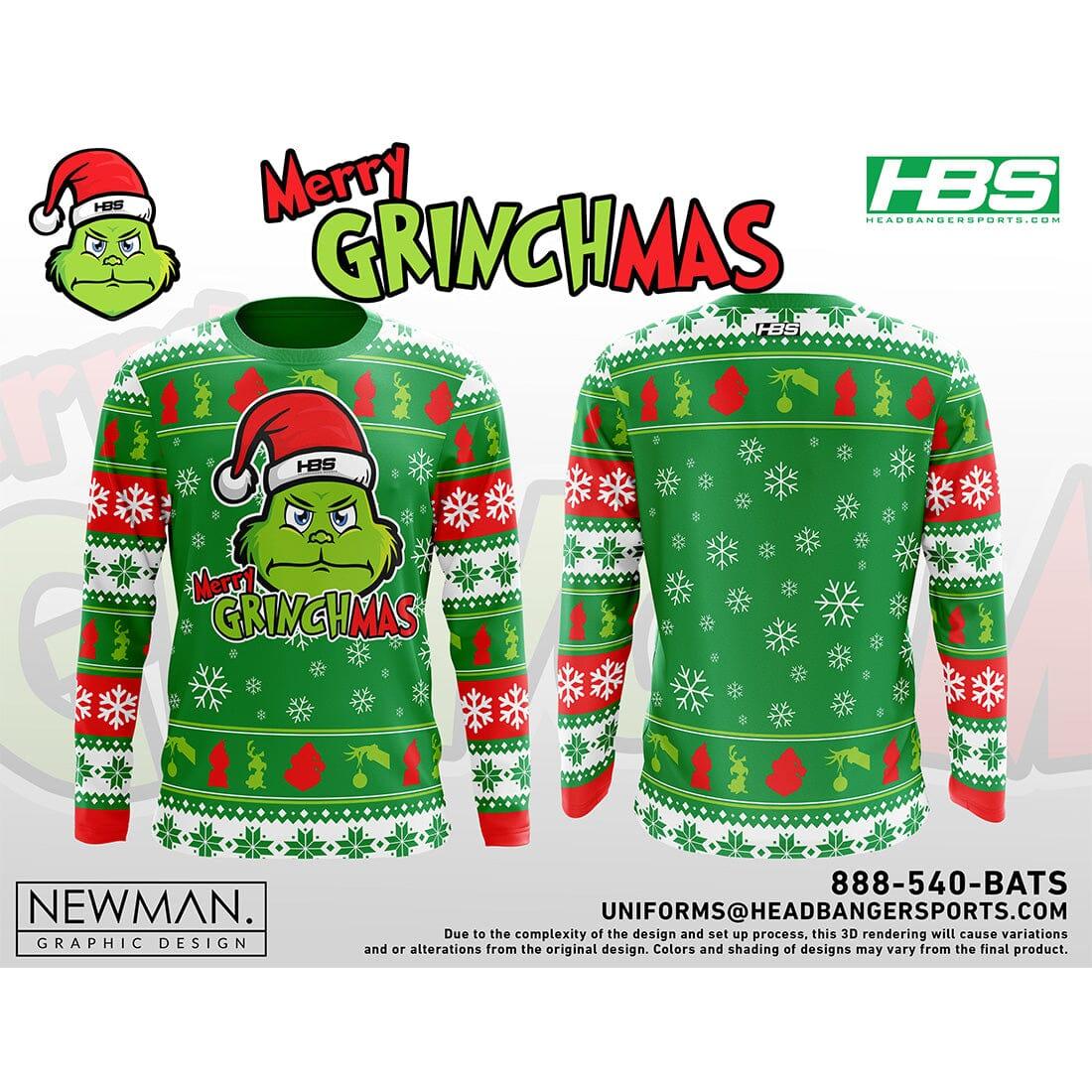 Headbanger Sports Exclusive Holiday Spirit Long Sleeve Jerseys for Men & Women - Christmas Basketball Football Soccer Jersey - Perfect for Team Sports, Festive Parties & Holiday Gifts
