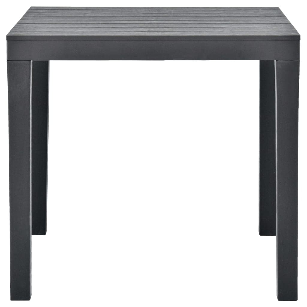 vidaXL Outdoor Furniture Set - Weather-Resistant Plastic Patio Table with 2 Benches, Anthracite Grey - Perfect for Garden, Backyard, and Poolside Relaxation