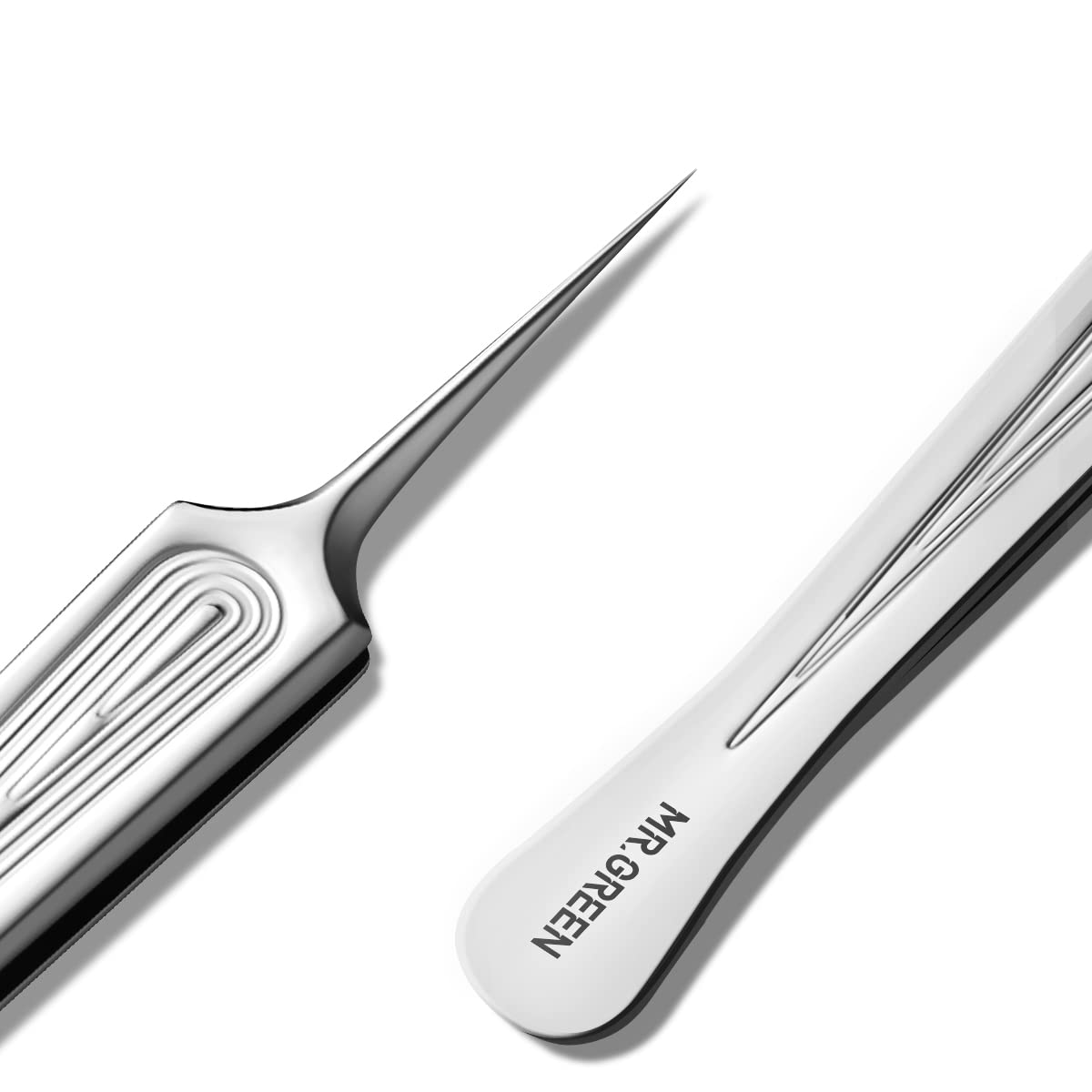 MR.GREEN Ingrown Hair Tweezers - Precision Pointed Tip Stainless Steel Tweezers for Eyebrow Grooming, Splinter Removal, Blackhead & Acne Extraction - Perfect for Travel, Home & Professional Salon Use