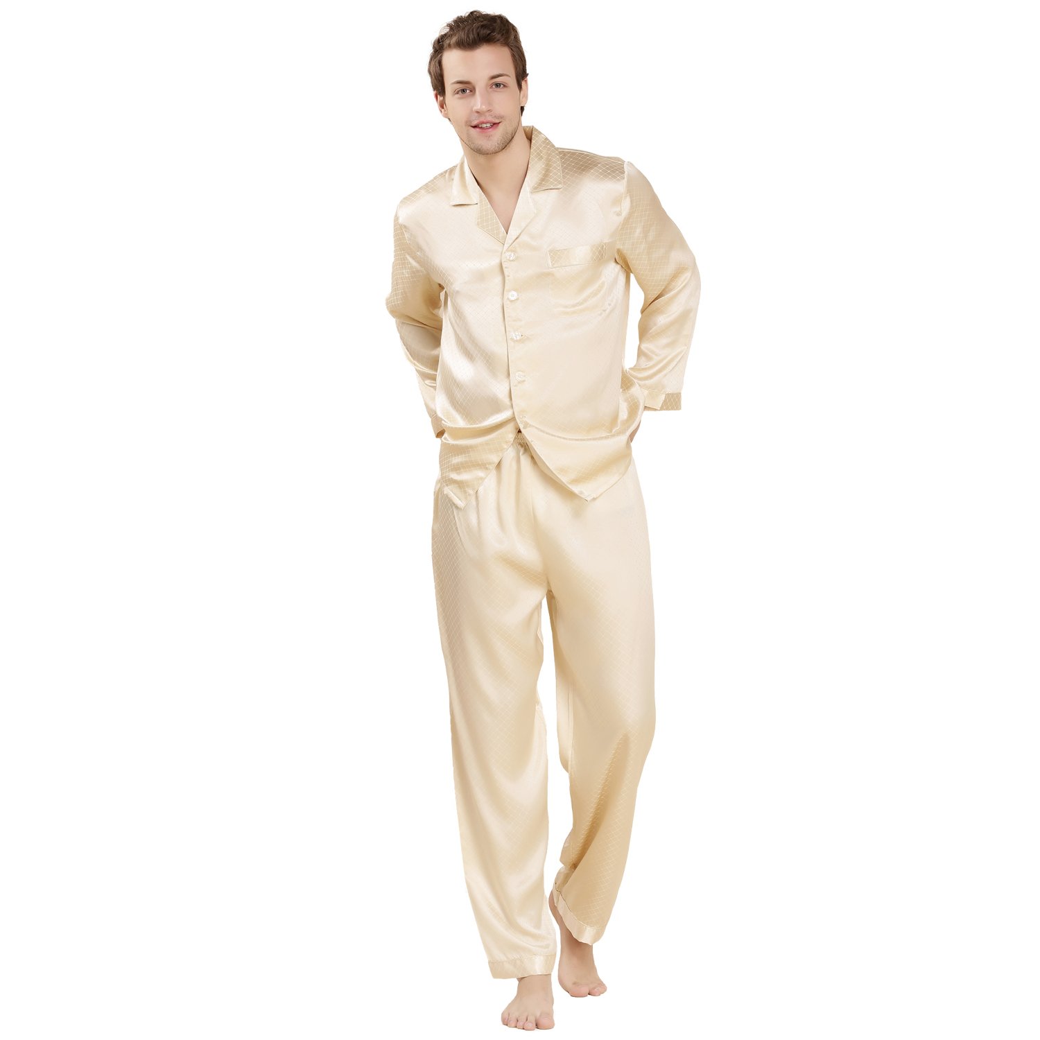 Premium 100% Silk Pajama Set for Men - Luxury Sleepwear & Gift - Perfect for Relaxation, Lounging & Special Occasions