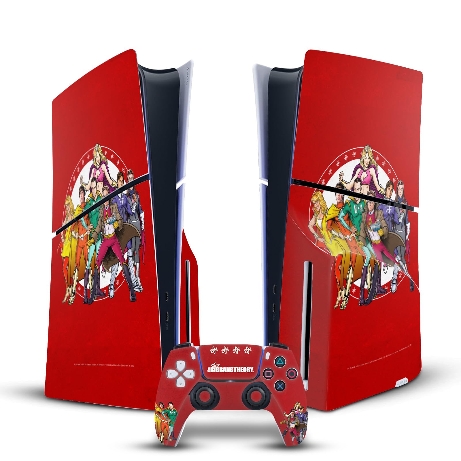 Official The Big Bang Theory Vinyl Skin Sticker for Sony PlayStation 5 PS5 Slim/PRO Disc Edition Console & DualSense Controller - Gaming Accessories for TV Show Fans & Collectors - Perfect for Customizing Your Gaming Setup or Gift Giving