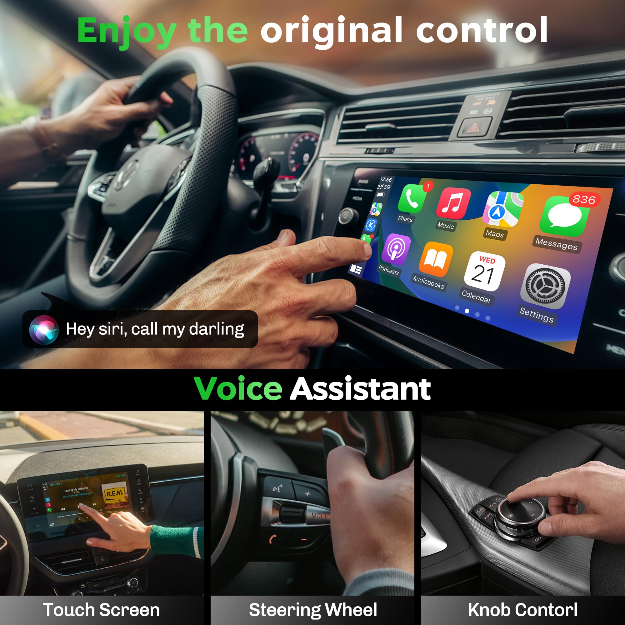 MMB Mini Wireless CarPlay Adapter 2025 - Fastest Plug & Play CarPlay Wireless Dongle for iPhone - Convert OEM Wired CarPlay to Wireless - Compatible with 2017+ Car Models - Perfect for Commuting, Road Trips & Hands-Free Driving