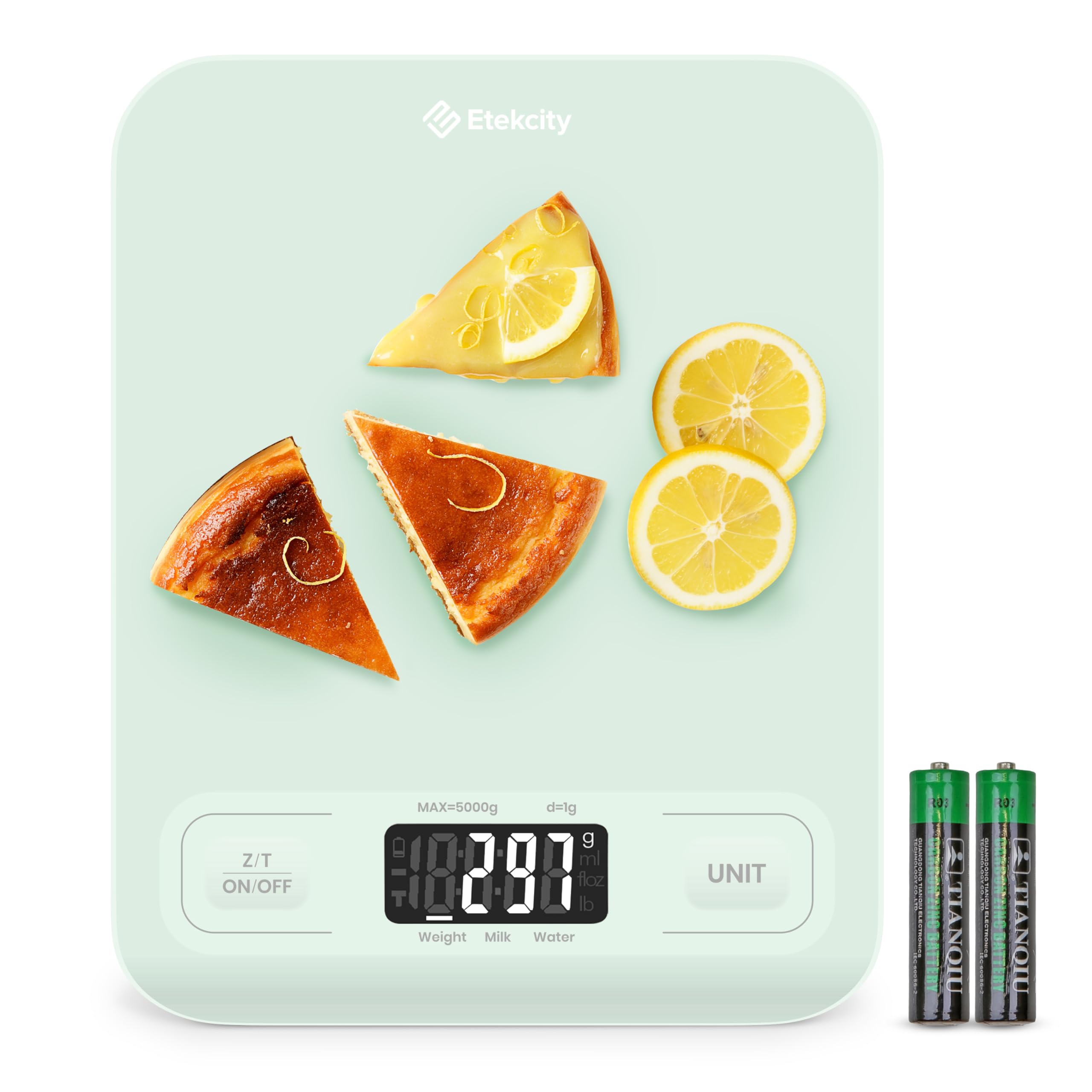 Etekcity Digital Kitchen Scale for Food - Accurate Grams & Ounces Measurement for Weight Loss, Baking, Cooking, Keto Diet & Meal Prep - LCD Display, Medium Size, Green - Perfect for Home & Professional Kitchens