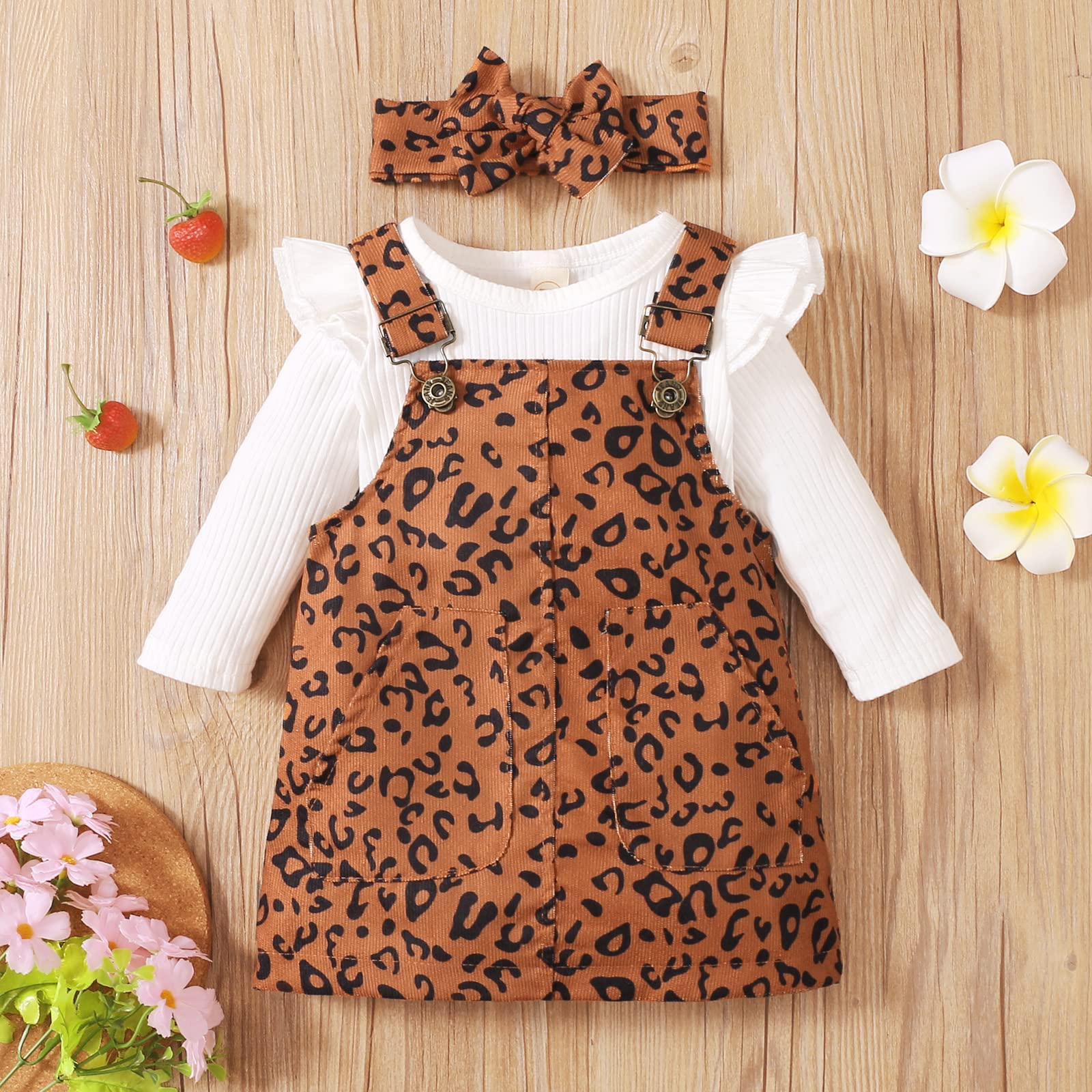 Mubineo 3Pcs Newborn Baby Girl Outfits - Bodysuit, Romper, Dress & Headband Set | Soft Cotton Baby Clothes for 0-12 Months | Perfect for Photo Shoots, Birthday Parties & Daily Wear