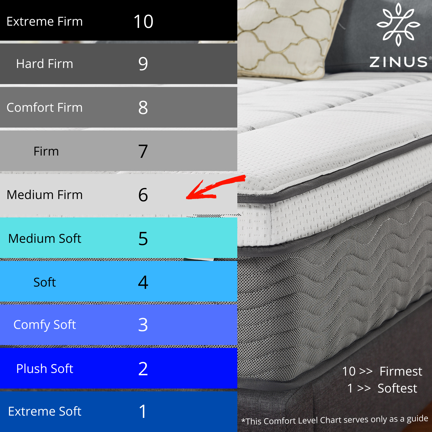 Zinus 10 Inch Hybrid Spring Mattress - Medium Firm Support for Back & Side Sleepers - Perfect for Bedroom, Guest Room & Dorm Use