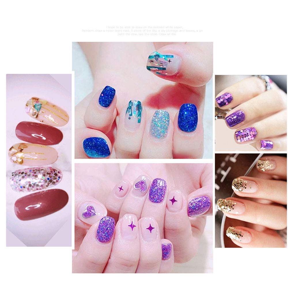 FAMEZA 48 Bottles Nail Art Sequins Glitter Powder Set - Shimmering Manicure Decorations for DIY Nail Designs - Perfect for Professional Salons, Home Manicures & Party Nail Art