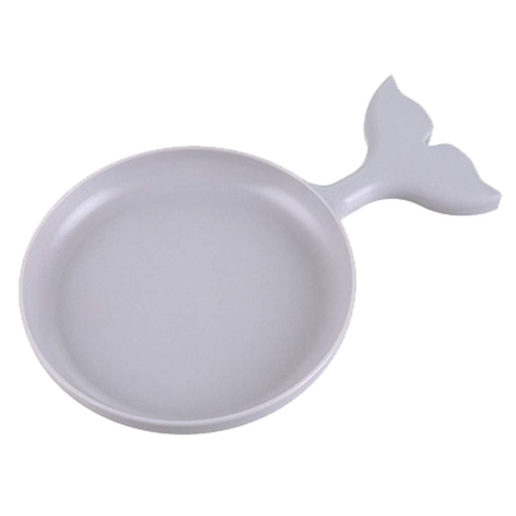 Yiser White Ceramic Fruit Plate - Cute Melon Ball Serving Tray for Kitchen, Dining & Bar | Dried Fruit Snack Holder & Depilatory Plate | Perfect for Party Appetizers, Cheese Display & Home Decor (Grey, One Size)