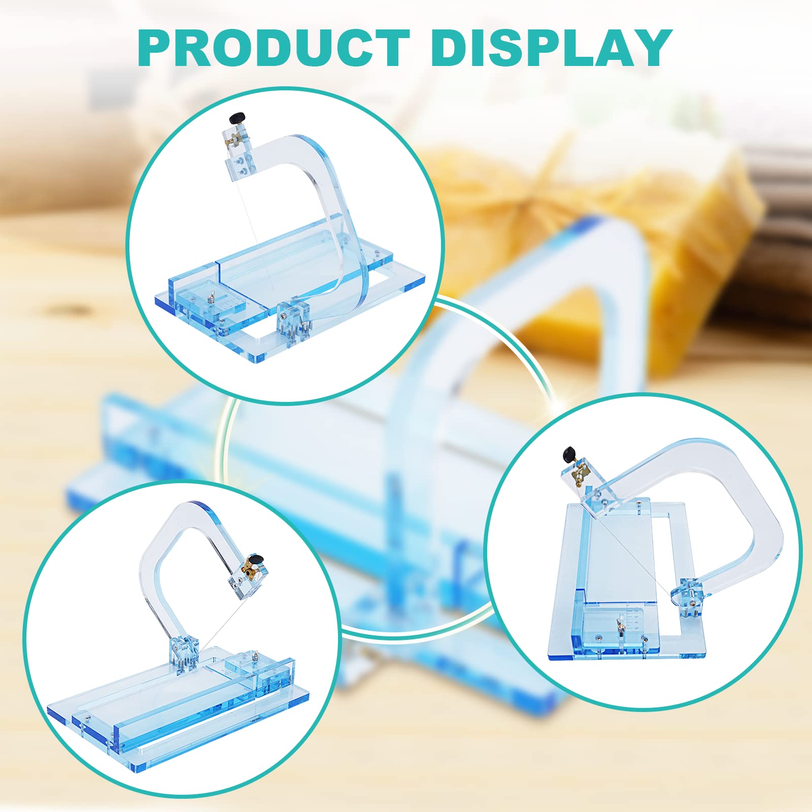 Premium Acrylic Soap Cutter - Stainless Steel Wire Soap Slicing Tool for Handmade Soap Making (Light Blue) | Perfect for DIY Soap Crafting, Bath & Body Products, and Home Spa Gifts
