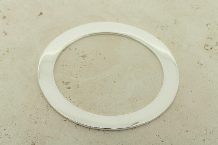 Polished Disc Bangle Bracelet for Women - Elegant Stainless Steel Cuff for Casual & Formal Wear | Perfect for Parties, Weddings & Everyday Fashion