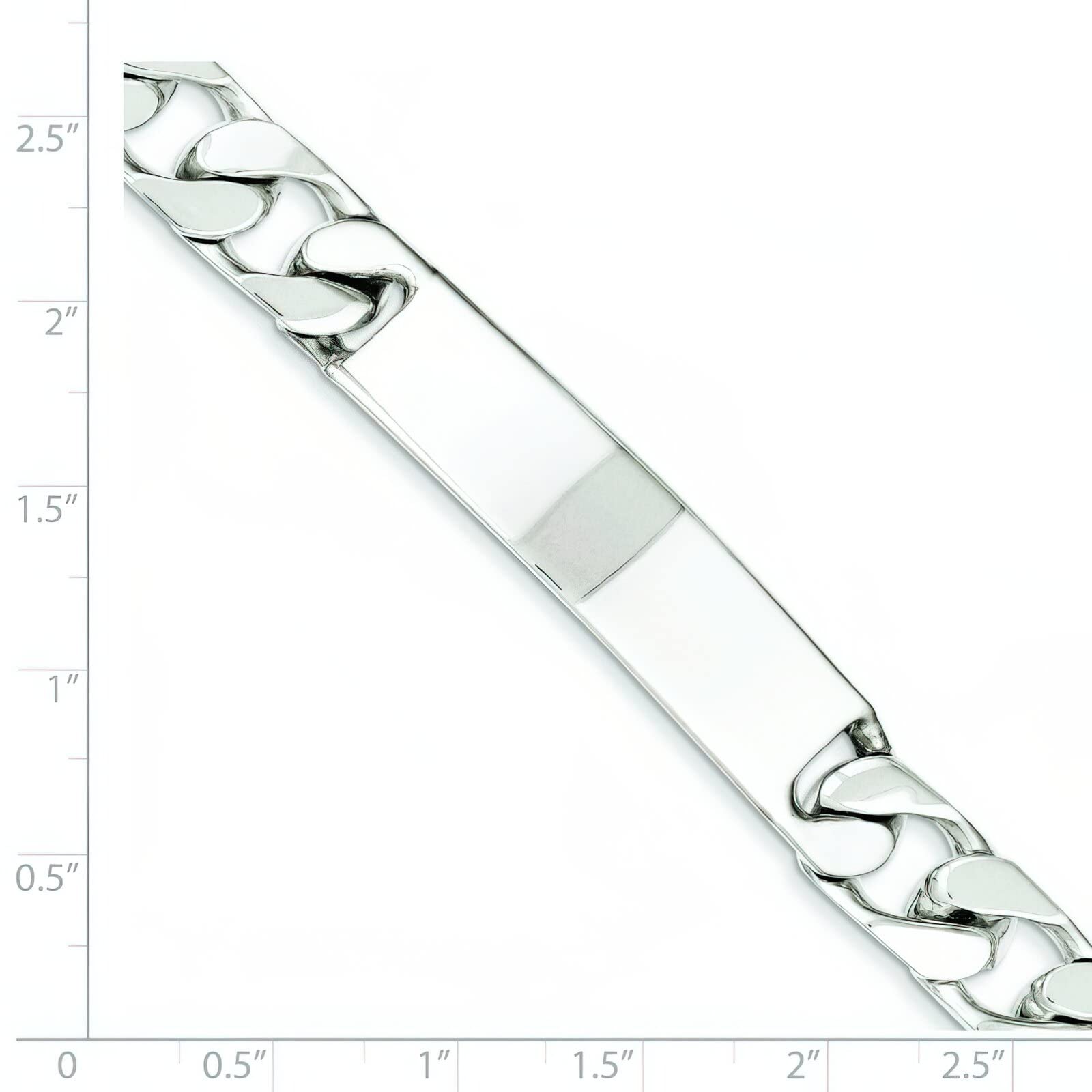 FindingKing Sterling Silver Curb ID Bracelet 8.5