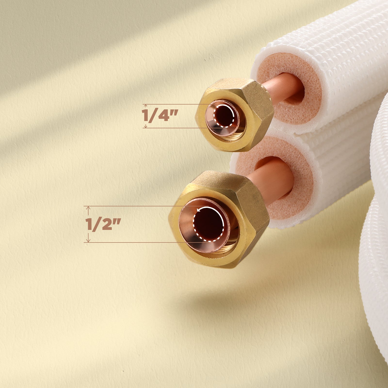 Mini Split AC Copper Line Set 25 Ft. / 50 Ft. - High-Quality Refrigerant Tubing for Ductless Air Conditioners - Perfect for Home, Office & HVAC Installation