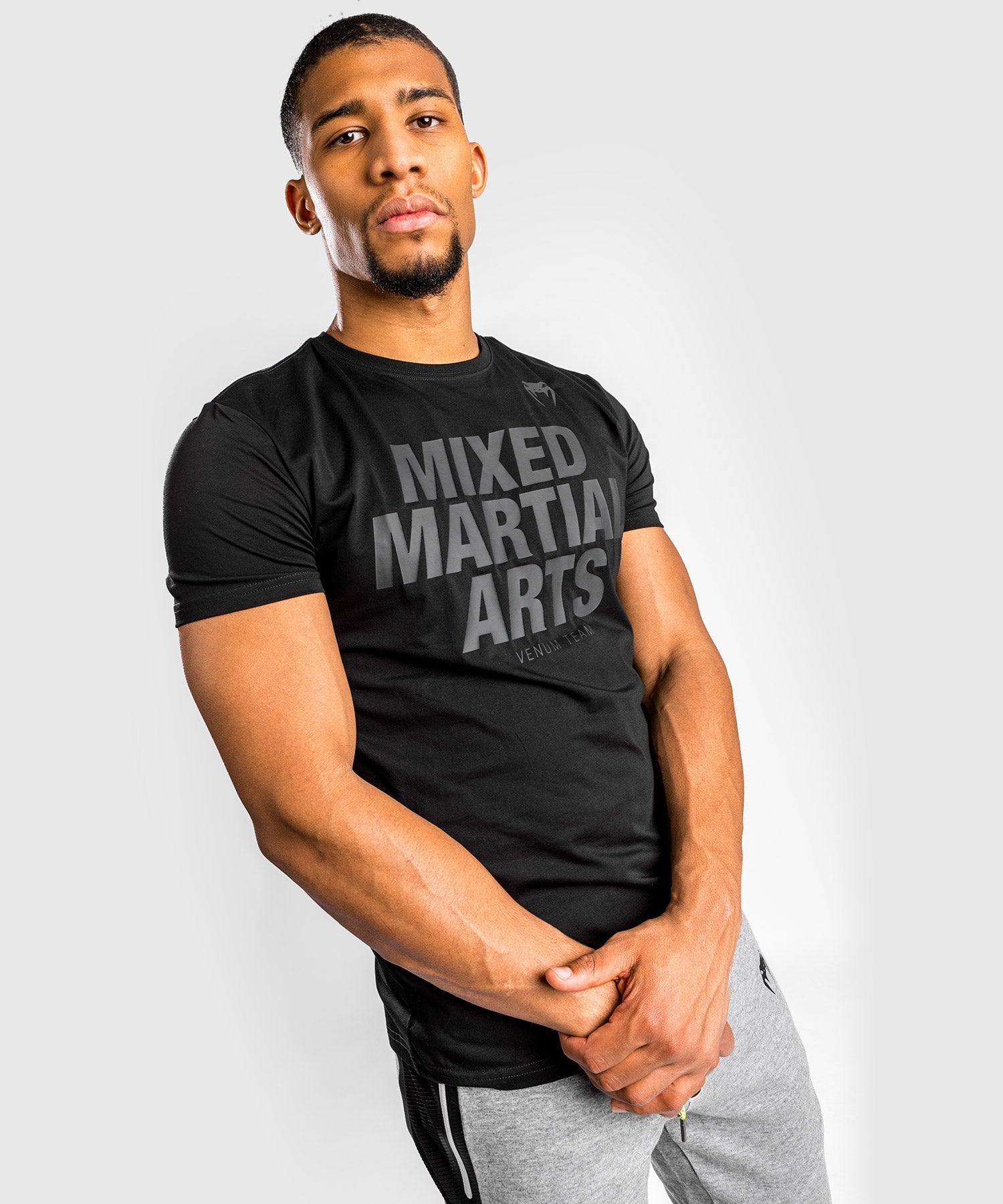 Venum MMA VT T-Shirt for Men - Matte Black Combat Training & Streetwear Style - Perfect for MMA, Boxing, Gym Workouts & Casual Wear