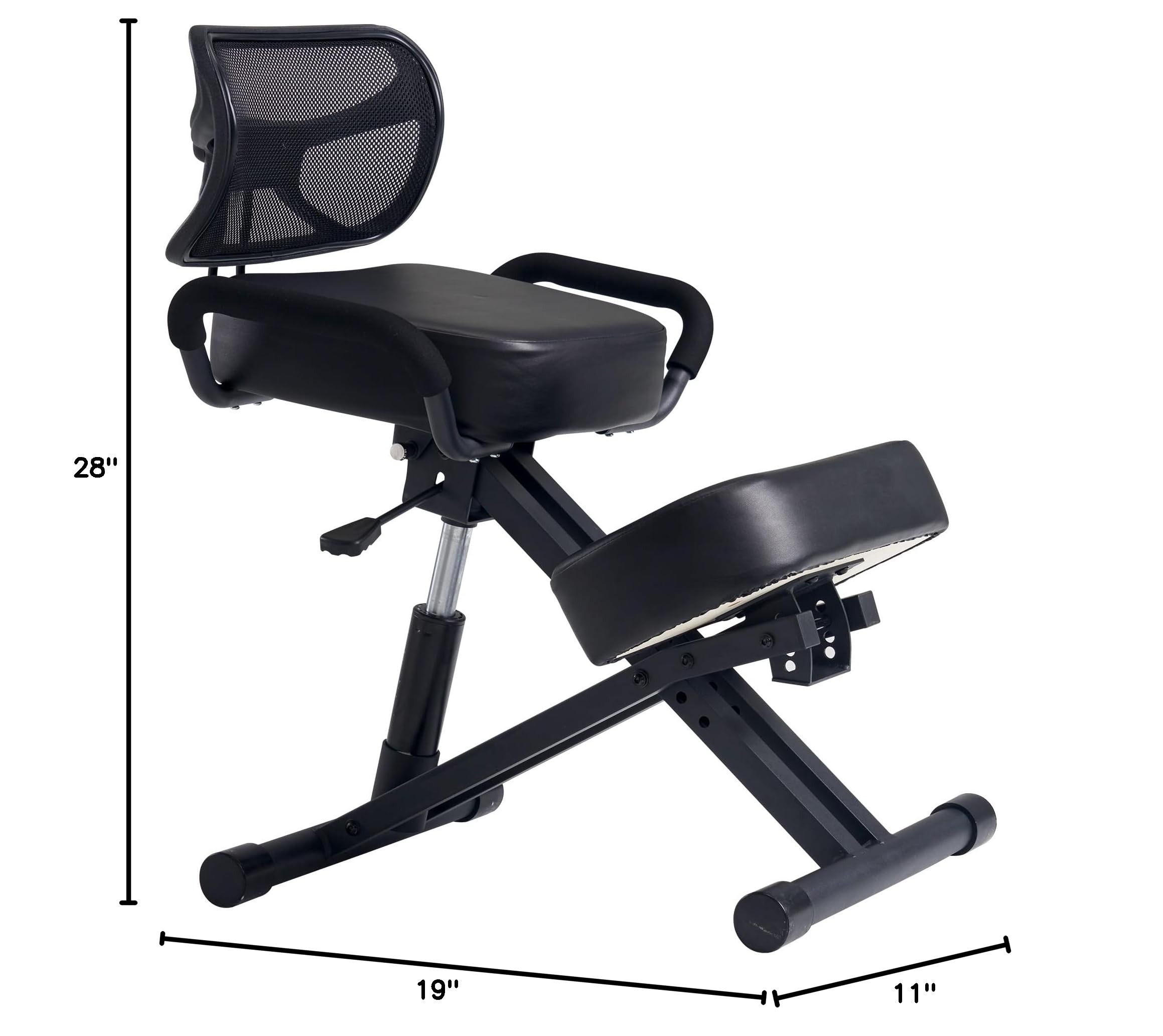 Ergonomic Kneeling Chair with Back Support - Adjustable Posture Correction Stool for Office & Home - Angled Seat Design Improves Spinal Alignment - Perfect for Meditation, Desk Work & Pain Relief