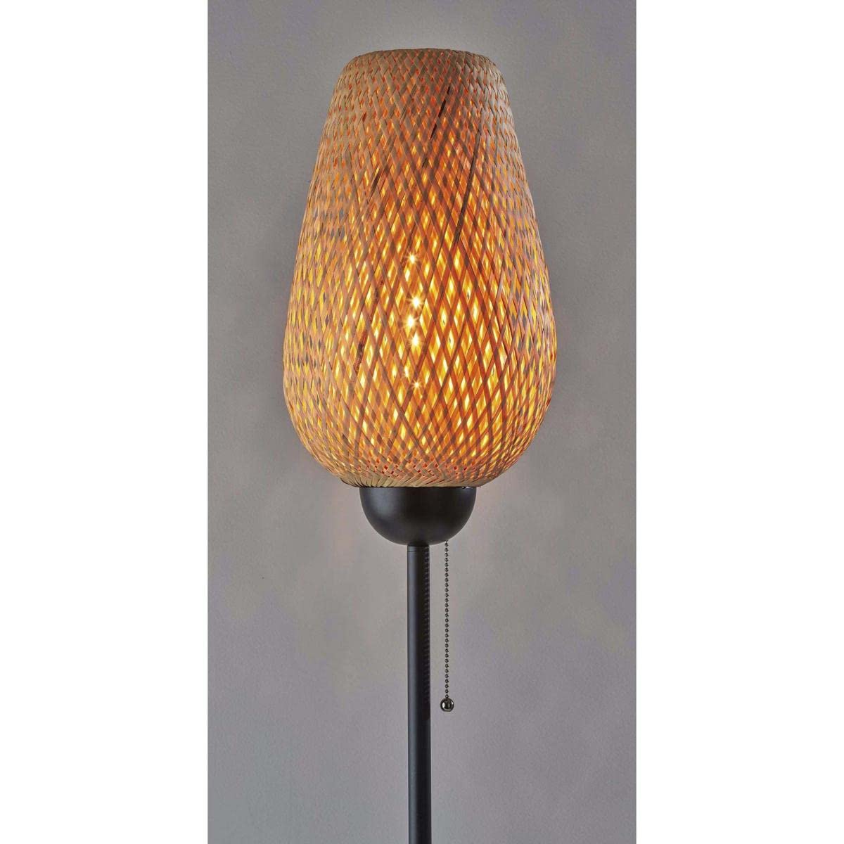 Adesso Hugo Modern Floor Lamp with Adjustable Height - Stylish LED Standing Light for Living Room, Bedroom, or Office - Perfect for Reading, Relaxing, and Ambient Lighting