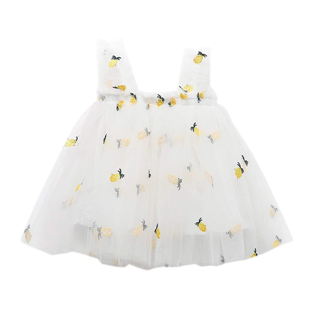 Girls' Green and Black Strapless Sleeveless Backless Dress with Fruit Print - Cute Baby Dress & Skirt Set (Yellow, 12-18 Months) - Perfect for Summer Outfits, Birthday Parties, and Photo Shoots